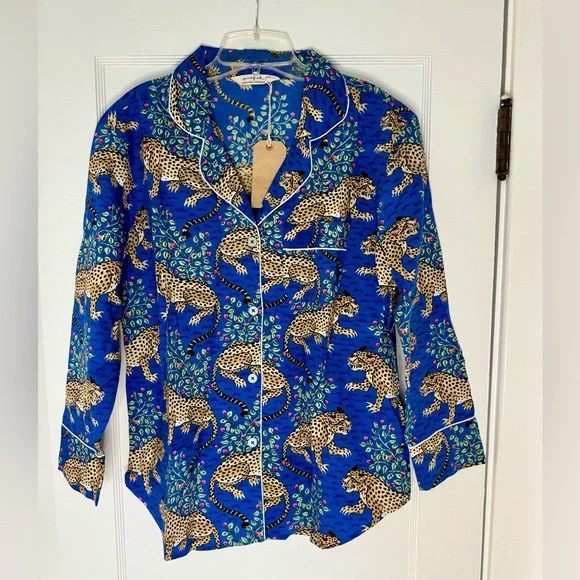 NWT PRINTFRESH Organic Cotton Bagheera Print Long Sleeve Pajama Set Size Small - Picture 2 of 11